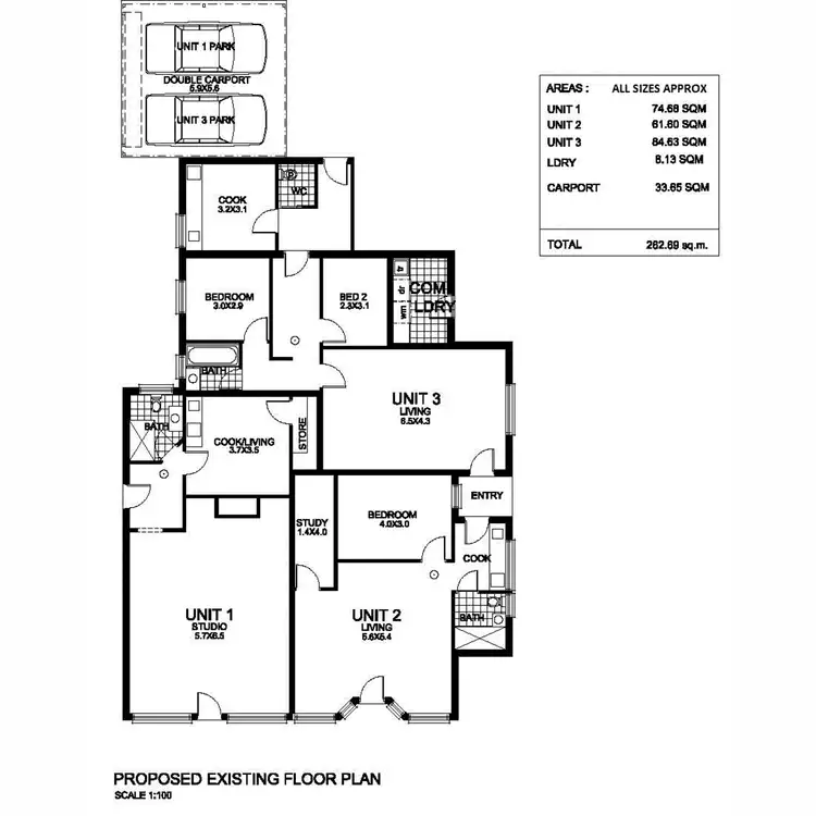 Floorplan of Homely unit listing, 1/22 Botting Street, Albert Park SA 5014