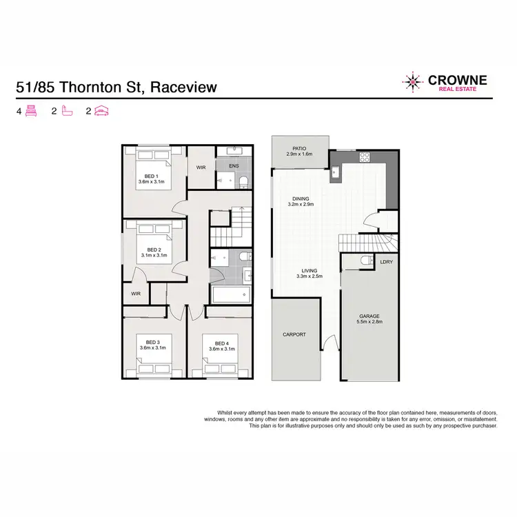 Floorplan of Homely townhouse listing, 51/85 Thornton Street, Raceview QLD 4305