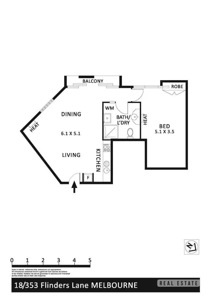 Floorplan of Homely apartment listing, 1B/353 Flinders Lane, Melbourne VIC 3000