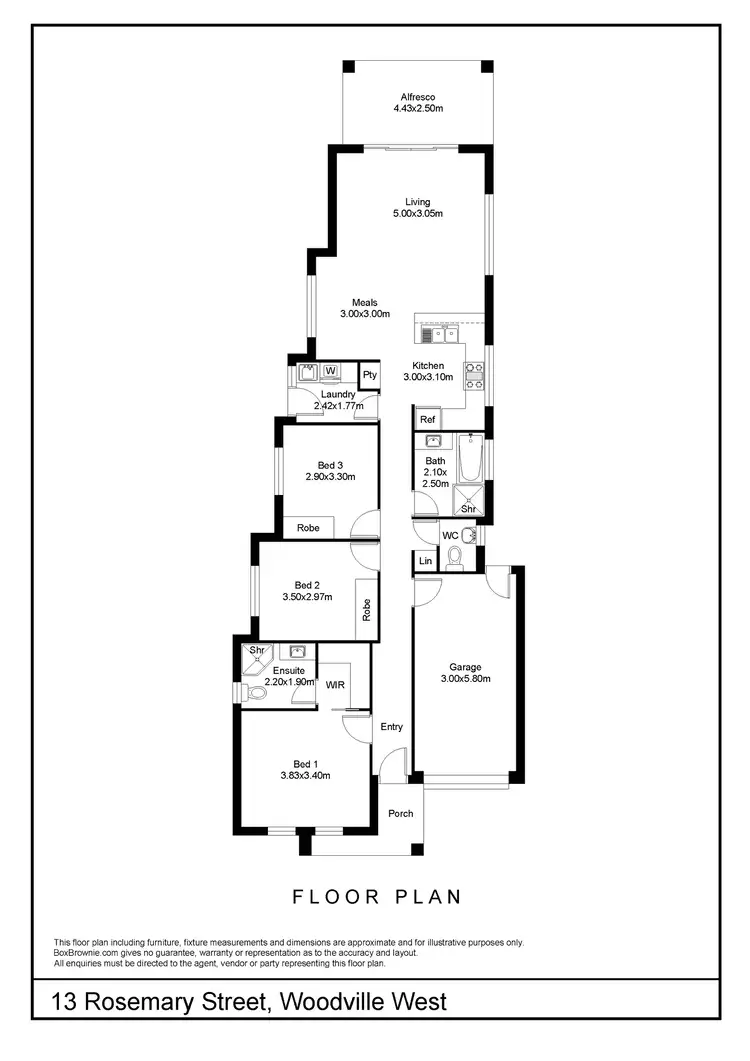 Floorplan of Homely house listing, 13 Rosemary Street, Woodville West SA 5011