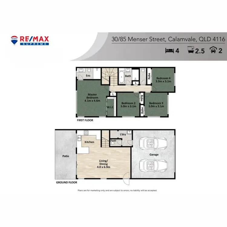 Floorplan of Homely townhouse listing, 30/85 Menser Street, Calamvale QLD 4116