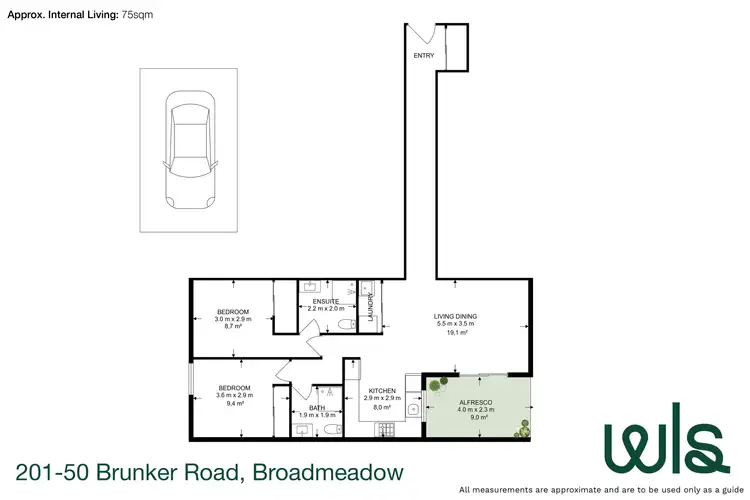 Floorplan of Homely apartment listing, 201/50 Brunker Road, Broadmeadow NSW 2292