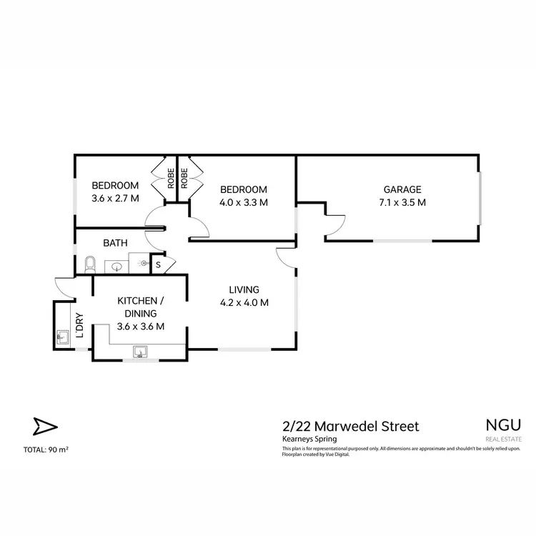 Floorplan of Homely unit listing, 2/22 Marwedel Street, Kearneys Spring QLD 4350
