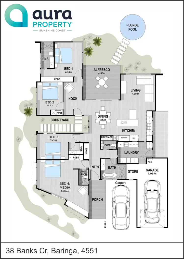 Floorplan of Homely house listing, 38 Banks Crescent, Baringa QLD 4551