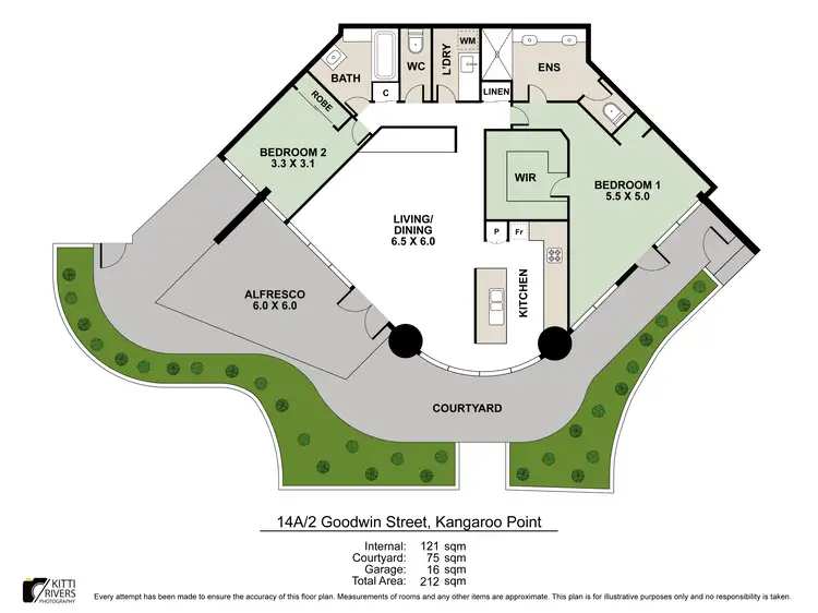 Floorplan of Homely apartment listing, 14/2 Goodwin Street, Kangaroo Point QLD 4169