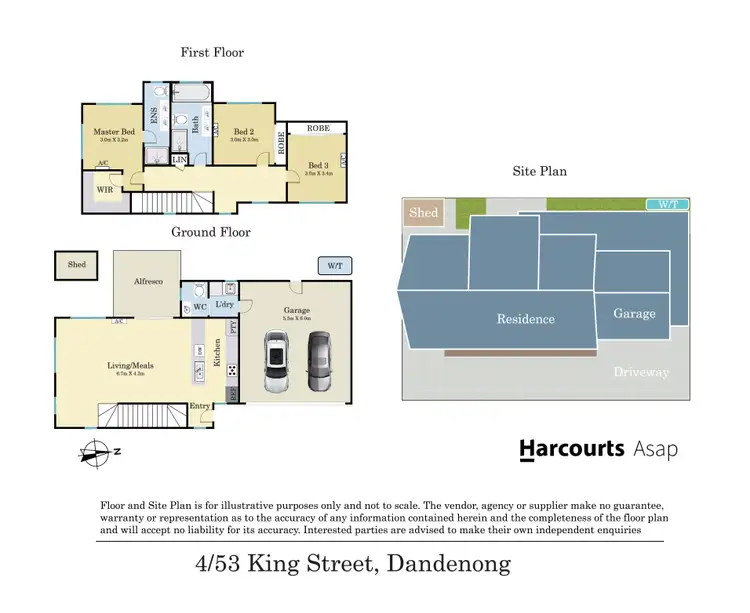 Floorplan of Homely townhouse listing, 4/53 King Street, Dandenong VIC 3175