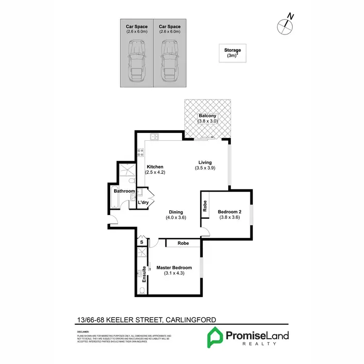 Floorplan of Homely apartment listing, 13/66-68 Keeler Street, Carlingford NSW 2118