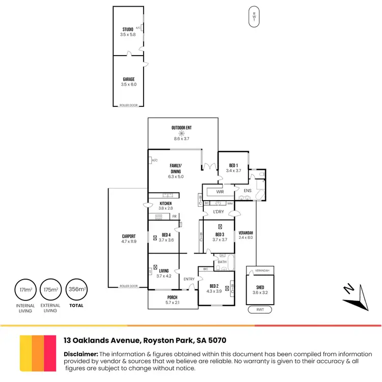 Floorplan of Homely house listing, 13 Oaklands Avenue, Royston Park SA 5070