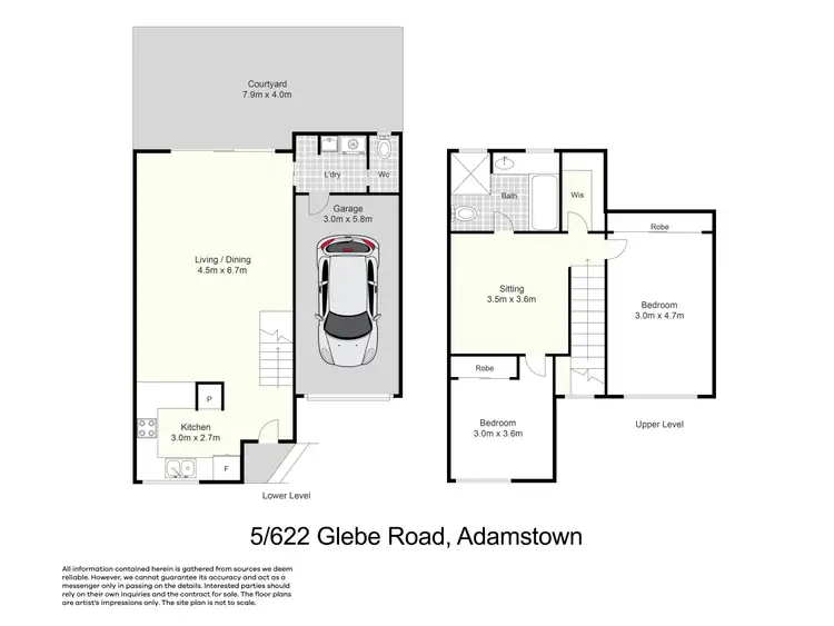 Floorplan of Homely townhouse listing, 5/622 Glebe Road, Adamstown NSW 2289