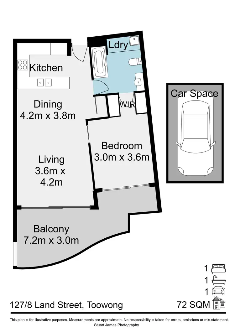 Floorplan of Homely apartment listing, 127/8 Land Street, Toowong QLD 4066