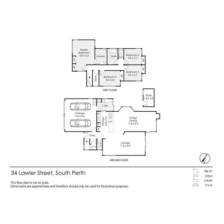 Floorplan of Homely house listing, 34 Lawler Street, South Perth WA 6151