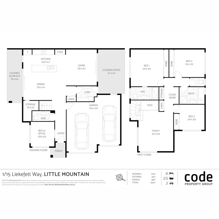 Floorplan of Homely house listing, 1/15 Liekefett Way, Little Mountain QLD 4551