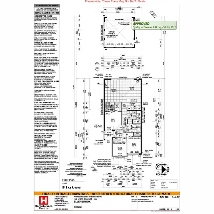 Floorplan of Homely house listing, 5 Powlett Link, Ellenbrook WA 6069