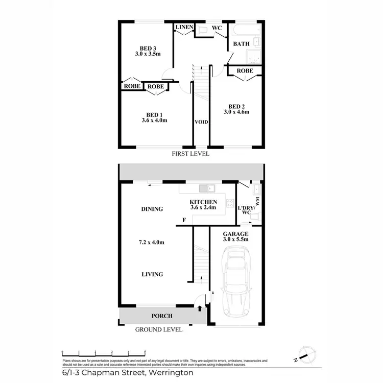 Floorplan of Homely townhouse listing, 6/1-3 Chapman Street, Werrington NSW 2747