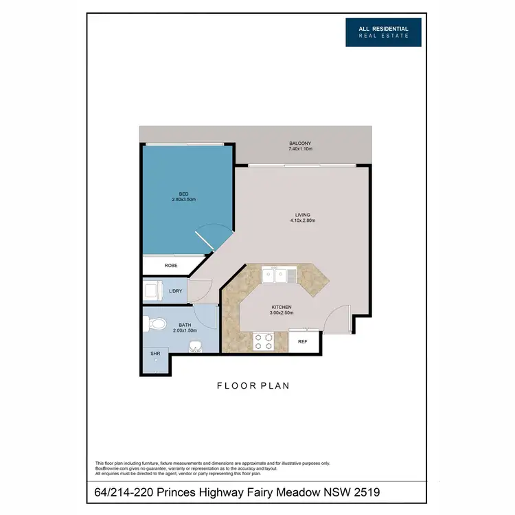 Floorplan of Homely apartment listing, 64/214-220 Princes Highway, Fairy Meadow NSW 2519