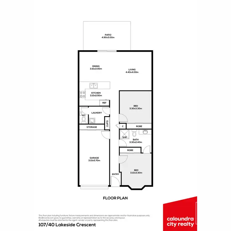 Floorplan of Homely villa listing, 107/40 Lakeside Crescent, Currimundi QLD 4551