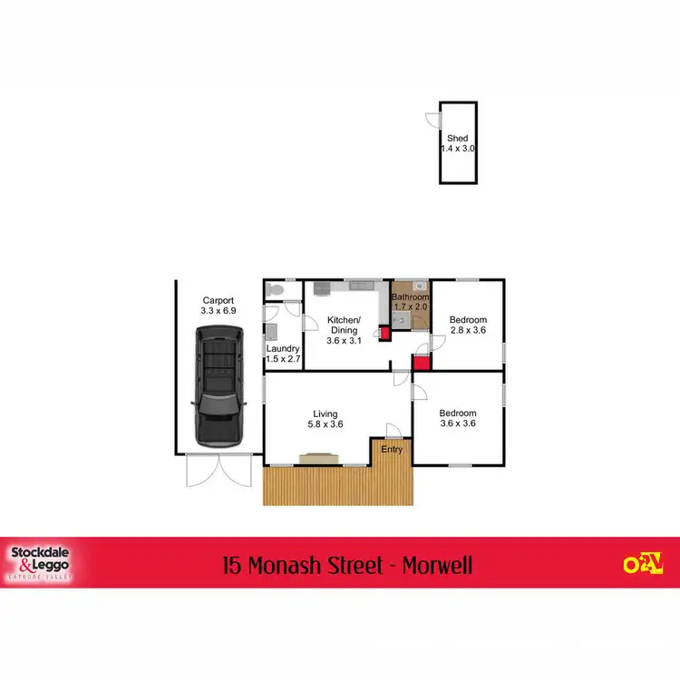 Floorplan of Homely house listing, 15 Monash Street, Morwell VIC 3840