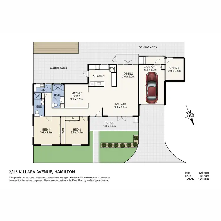 Floorplan of Homely townhouse listing, 2/15 Killara Avenue, Hamilton QLD 4007