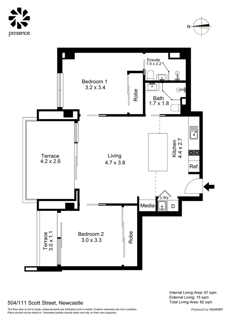 Floorplan of Homely unit listing, 504/111 Scott Street, Newcastle NSW 2300