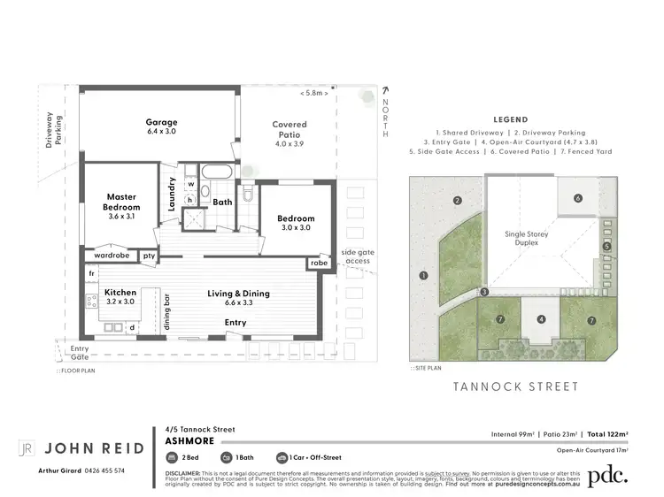Floorplan of Homely semi-detached listing, 4/5 Tannock Street, Ashmore QLD 4214