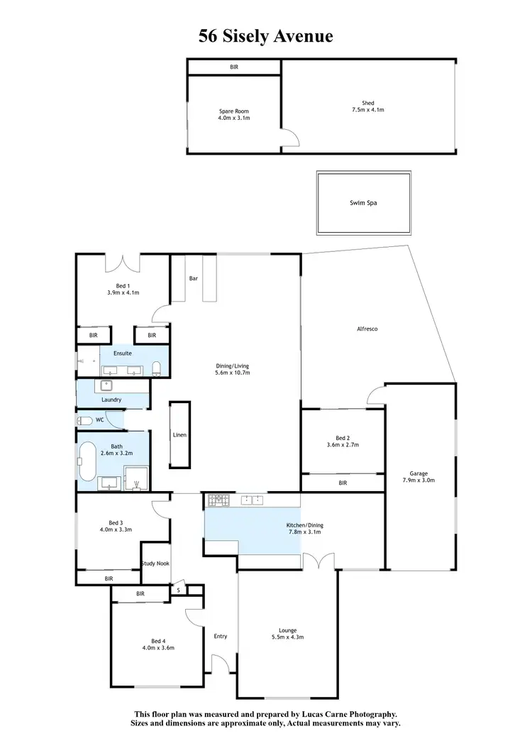 Floorplan of Homely house listing, 56 Sisely Avenue, Wangaratta VIC 3677