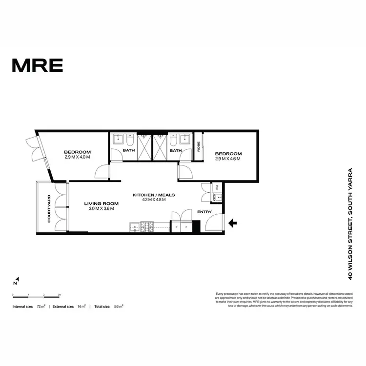 Floorplan of Homely apartment listing, 40 Wilson Street, South Yarra VIC 3141