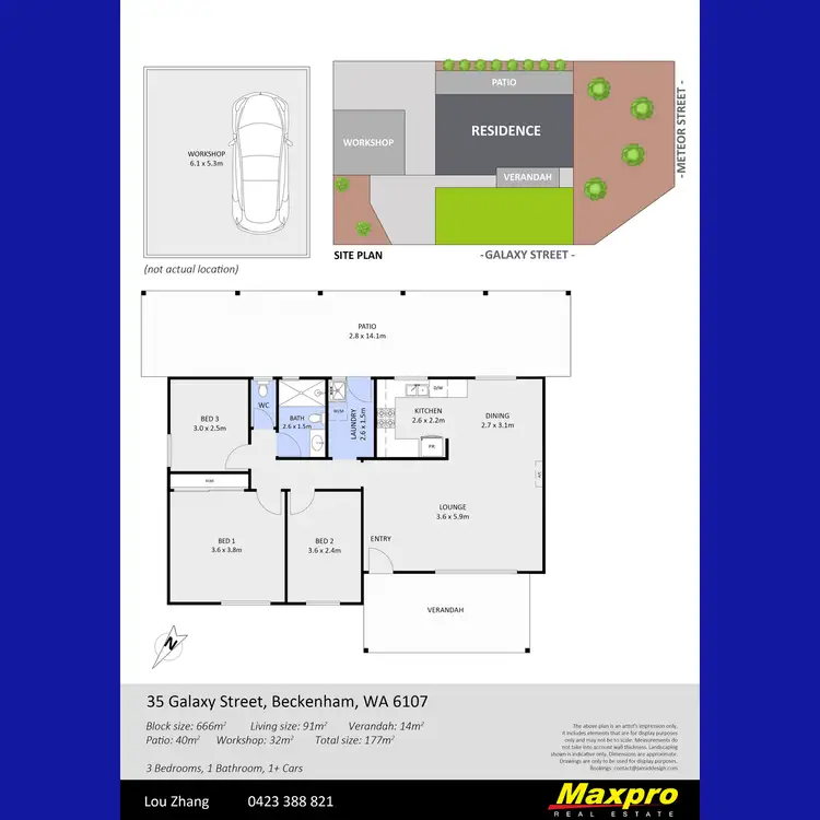 Floorplan of Homely house listing, 35 Galaxy Street, Beckenham WA 6107