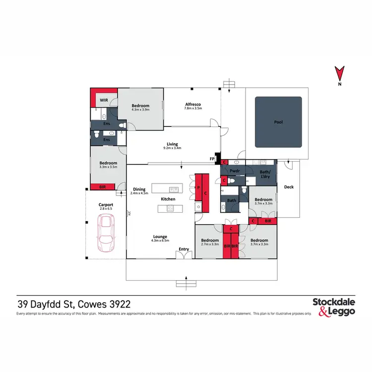 Floorplan of Homely house listing, 39 Dafydd Street, Cowes VIC 3922