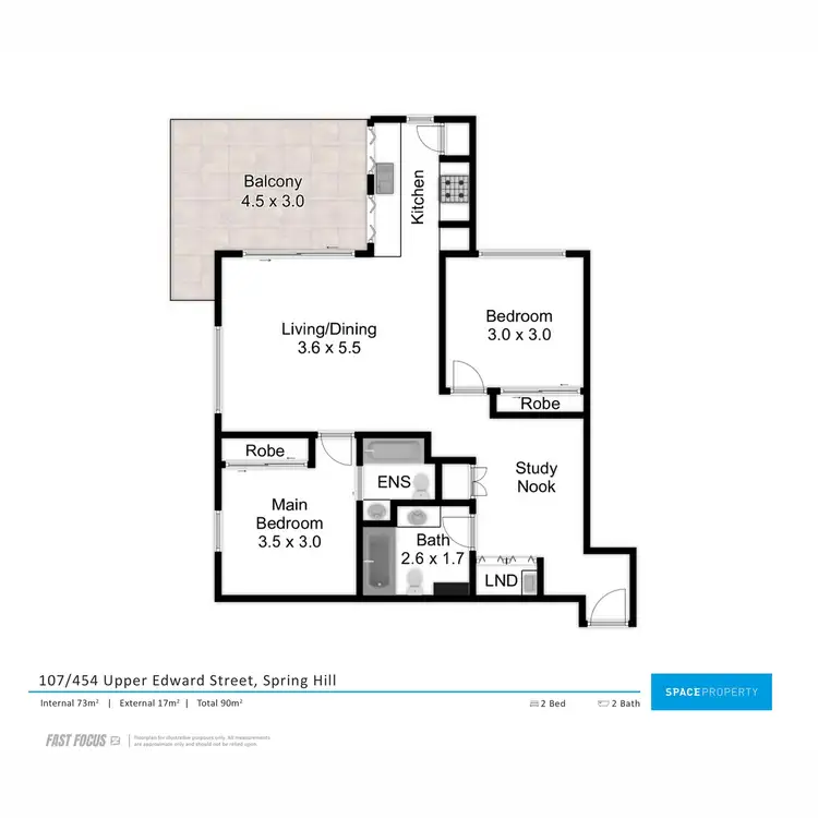 Floorplan of Homely apartment listing, 107/454 Upper Edward Street, Spring Hill QLD 4000