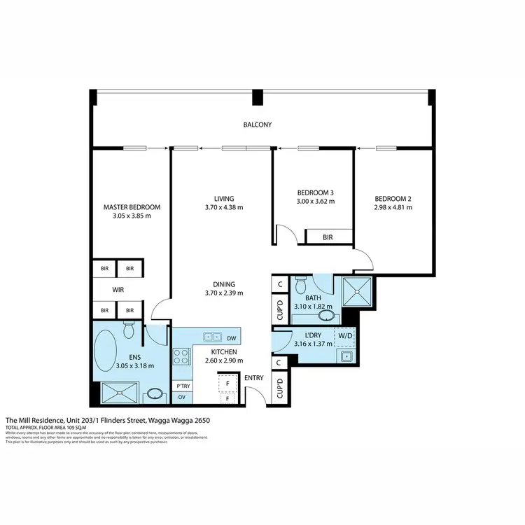 Floorplan of Homely apartment listing, 203/1 Flinders Street, Wagga Wagga NSW 2650