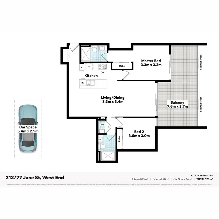 Floorplan of Homely apartment listing, 212/77 Jane Street, West End QLD 4101