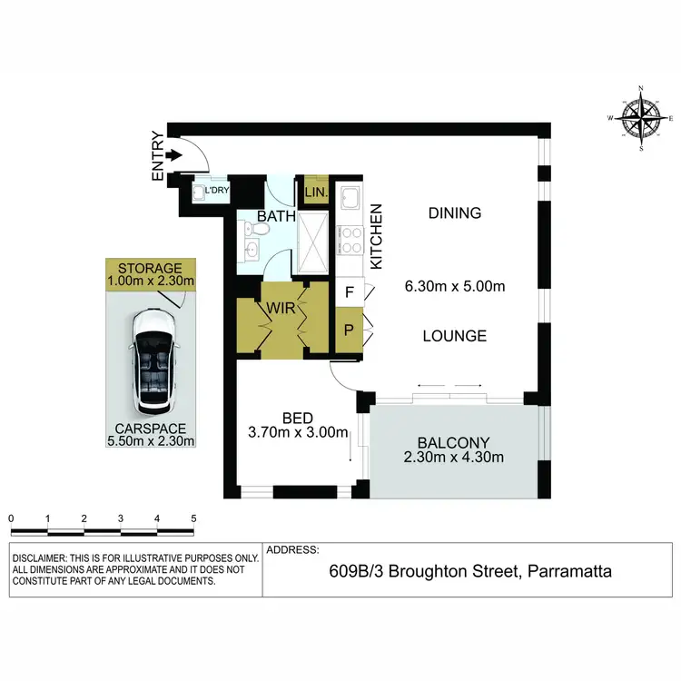 Floorplan of Homely apartment listing, 609B/3 Broughton Street, Parramatta NSW 2150