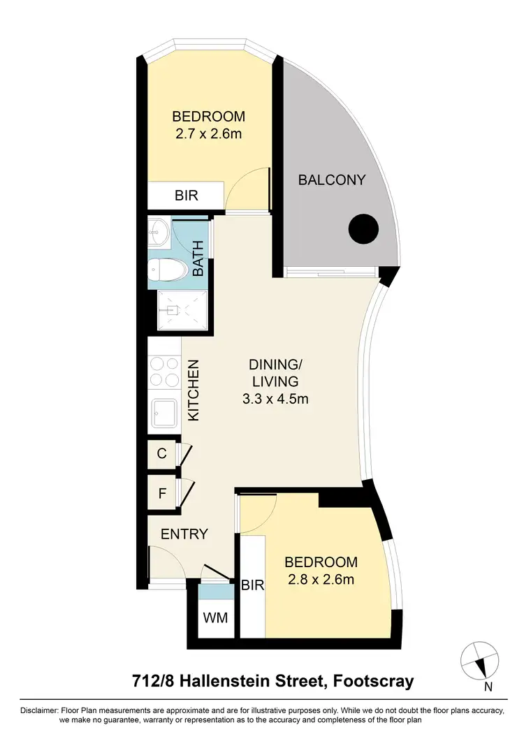 Floorplan of Homely apartment listing, 712/8 Hallenstein Street, Footscray VIC 3011