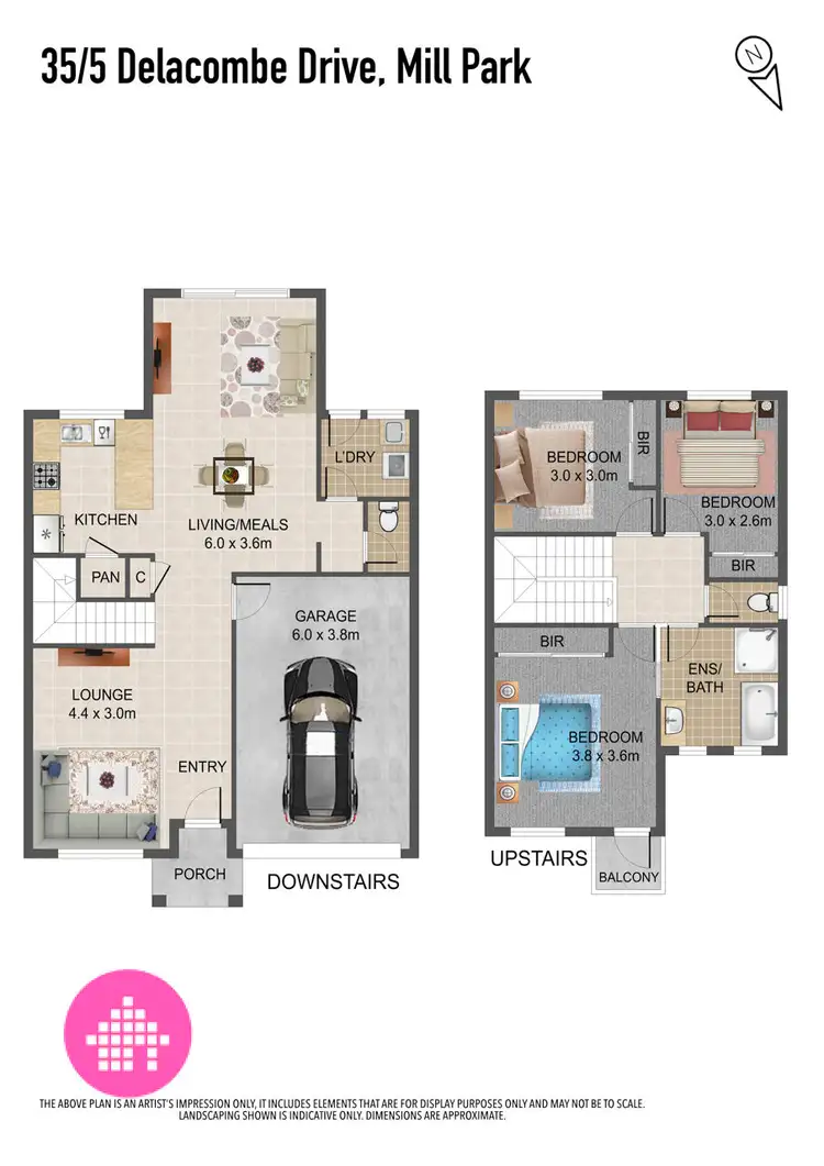 Floorplan of Homely townhouse listing, 35/5 Delacombe Drive, Mill Park VIC 3082
