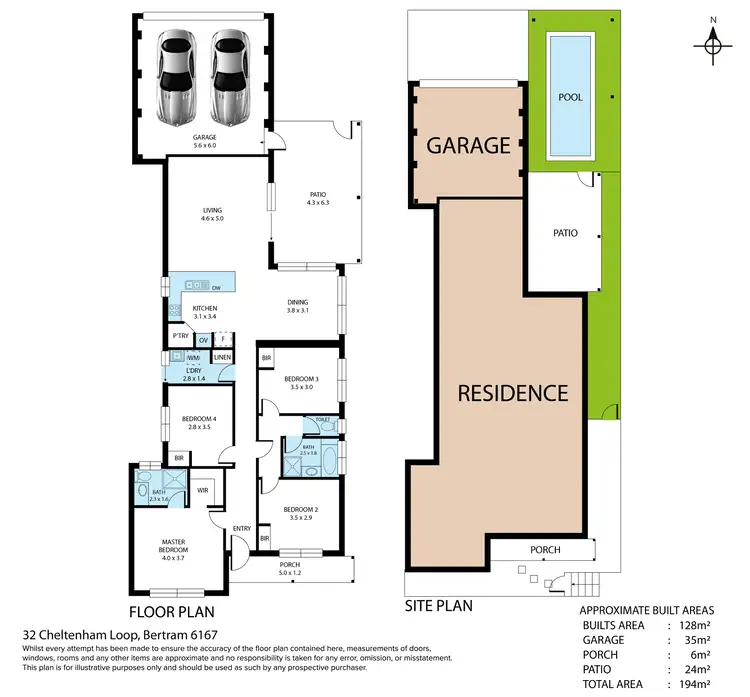 Floorplan of Homely house listing, 32 Cheltenham Loop, Bertram WA 6167