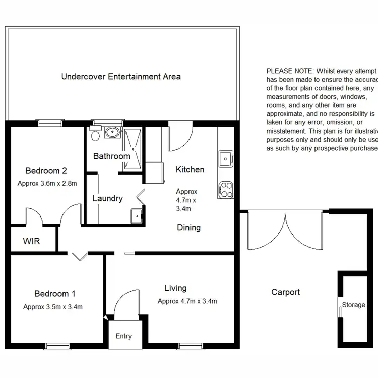 Floorplan of Homely unit listing, 3 Wickstein Close, Port Augusta West SA 5700