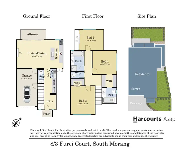 Floorplan of Homely townhouse listing, 8/3 Furci Court, South Morang VIC 3752