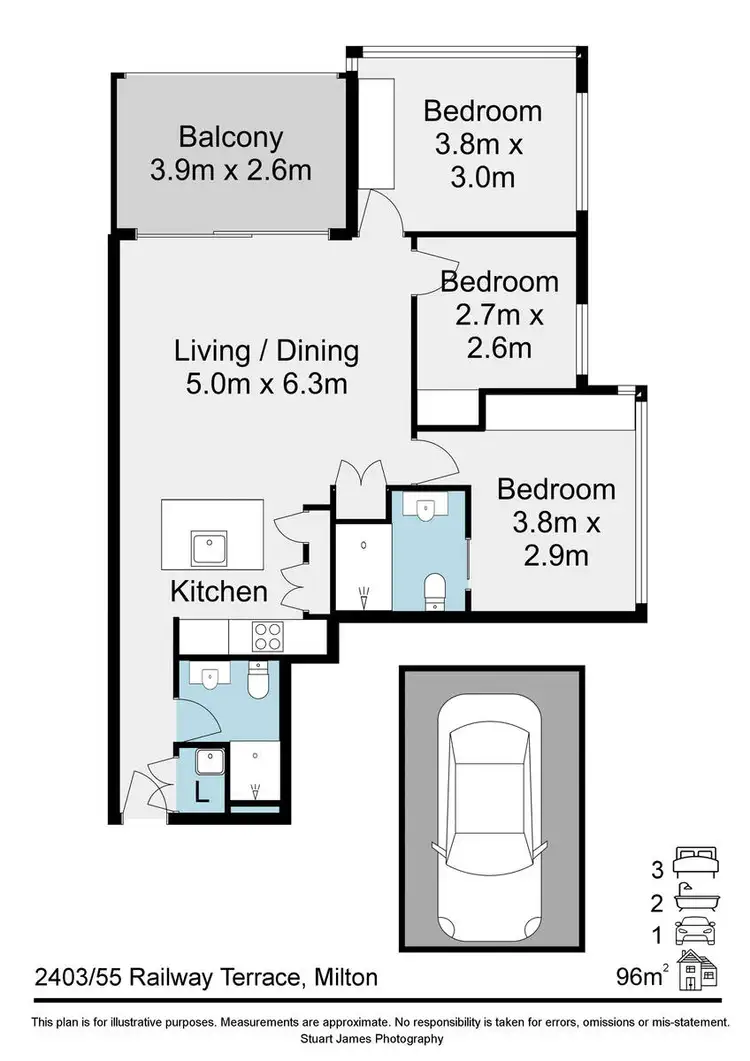 Floorplan of Homely apartment listing, 2403/55 Railway Terrace, Milton QLD 4064