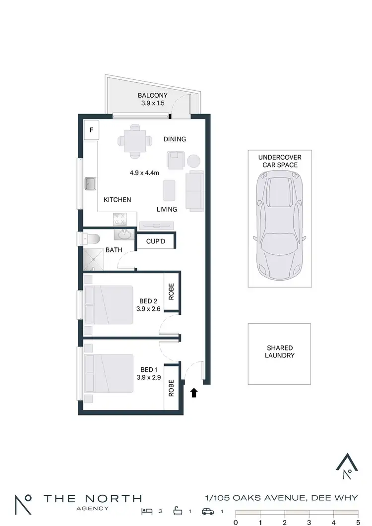 Floorplan of Homely apartment listing, 1/105 Oaks Avenue, Dee Why NSW 2099