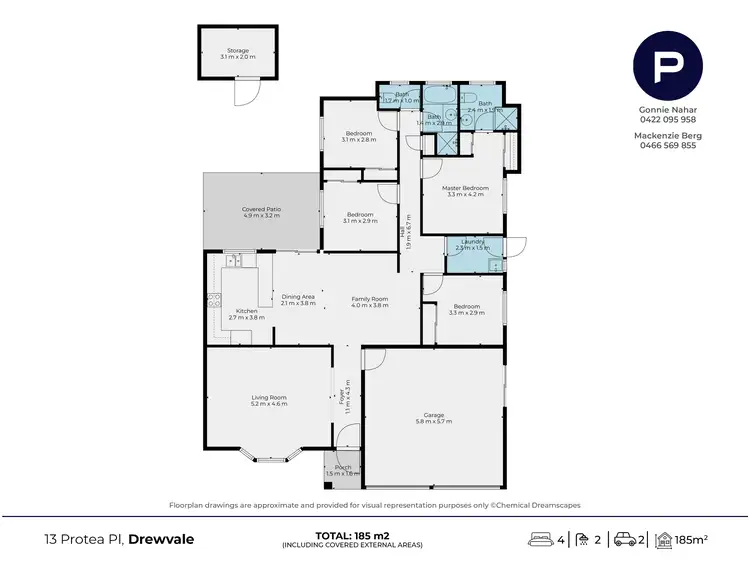 Floorplan of Homely house listing, 13 Protea Place, Drewvale QLD 4116