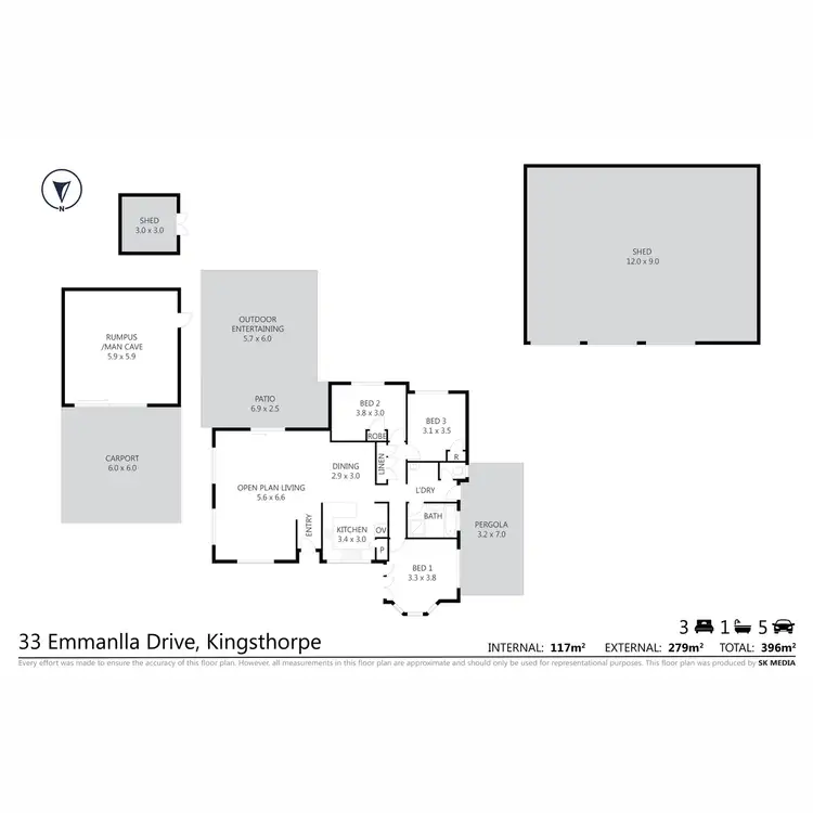 Floorplan of Homely house listing, 33 Emmanulla Drive, Kingsthorpe QLD 4400