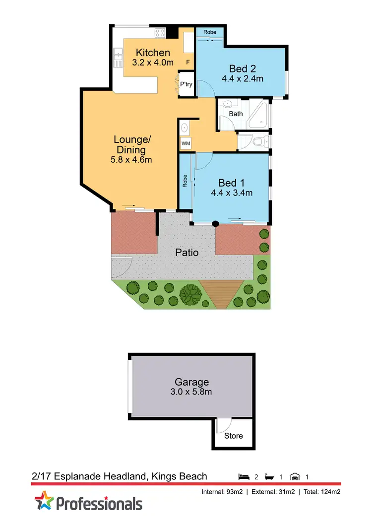 Floorplan of Homely unit listing, 2/17 Esplanade Headland, Kings Beach QLD 4551