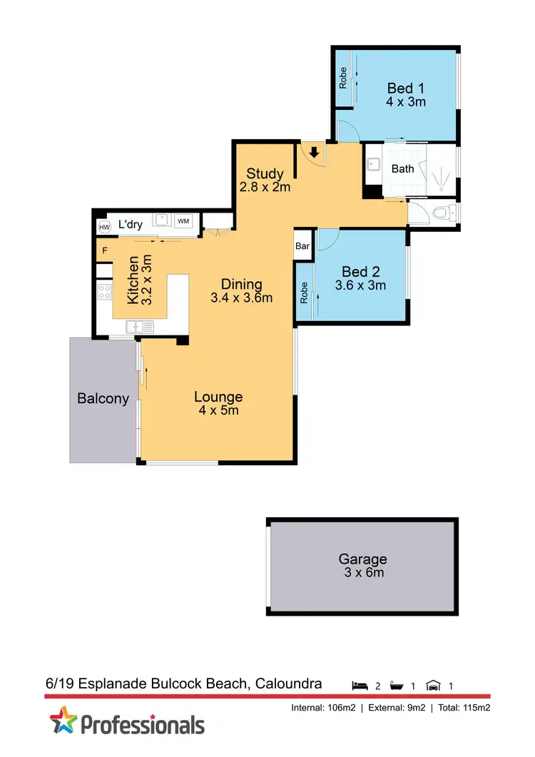 Floorplan of Homely unit listing, 6/19 Esplanade Bulcock Beach, Caloundra QLD 4551