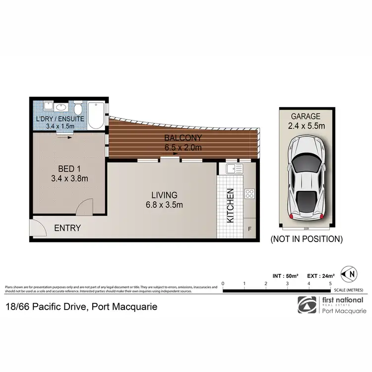 Floorplan of Homely unit listing, 18/66 Pacific Drive, Port Macquarie NSW 2444