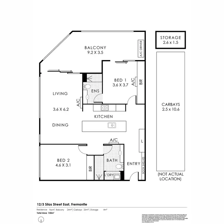 Floorplan of Homely apartment listing, 12/3 Silas Street, East Fremantle WA 6158