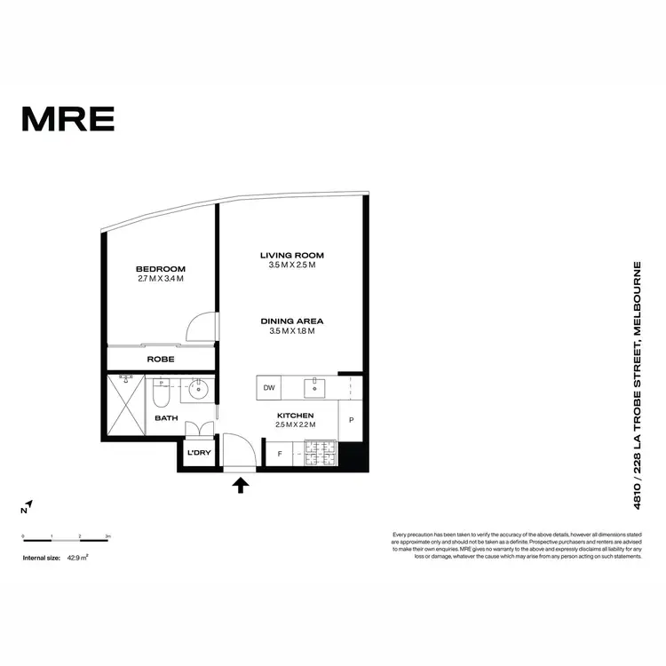 Floorplan of Homely apartment listing, 4810/228 La Trobe Street, Melbourne VIC 3000