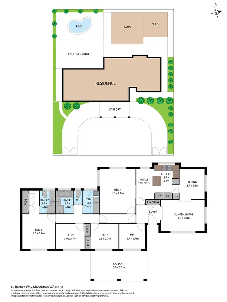 Floorplan of Homely house listing, 14 Barnes Way, Mandurah WA 6210