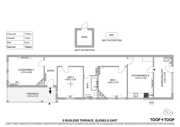 Floorplan of Homely house listing, 5 Rugless Terrace, Glenelg East SA 5045