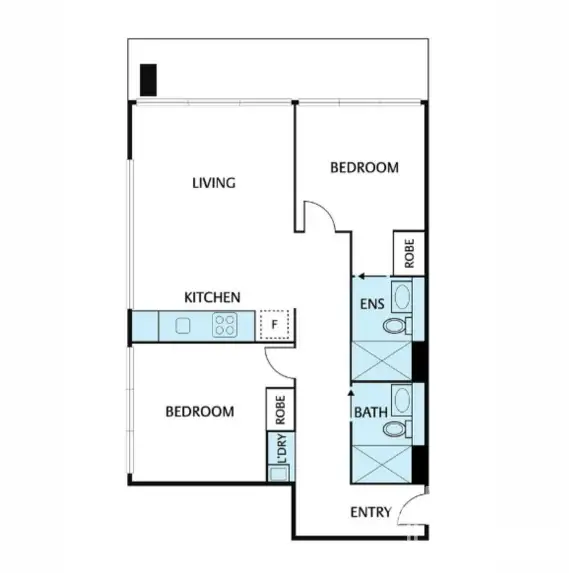 Floorplan of Homely apartment listing, 3009/350 William Street, Melbourne VIC 3000