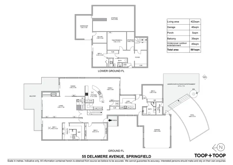 Floorplan of Homely house listing, 55 Delamere Avenue, Springfield SA 5062